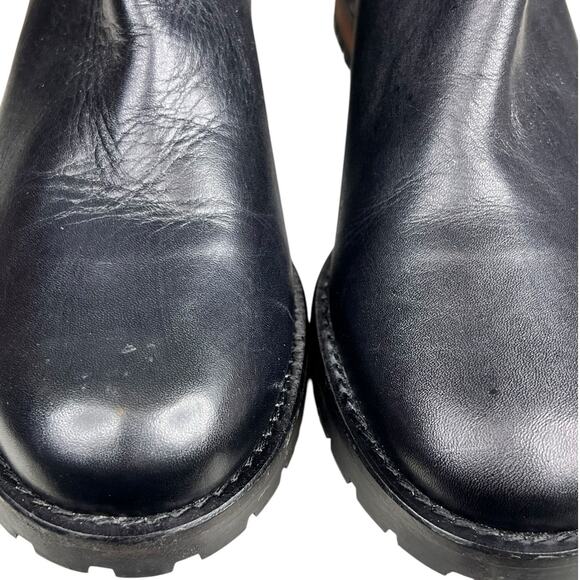 Fabianelli Women’s Black Leather Faux Fur Side Zip Ankle Boot Size 8 - Picture 8 of 13